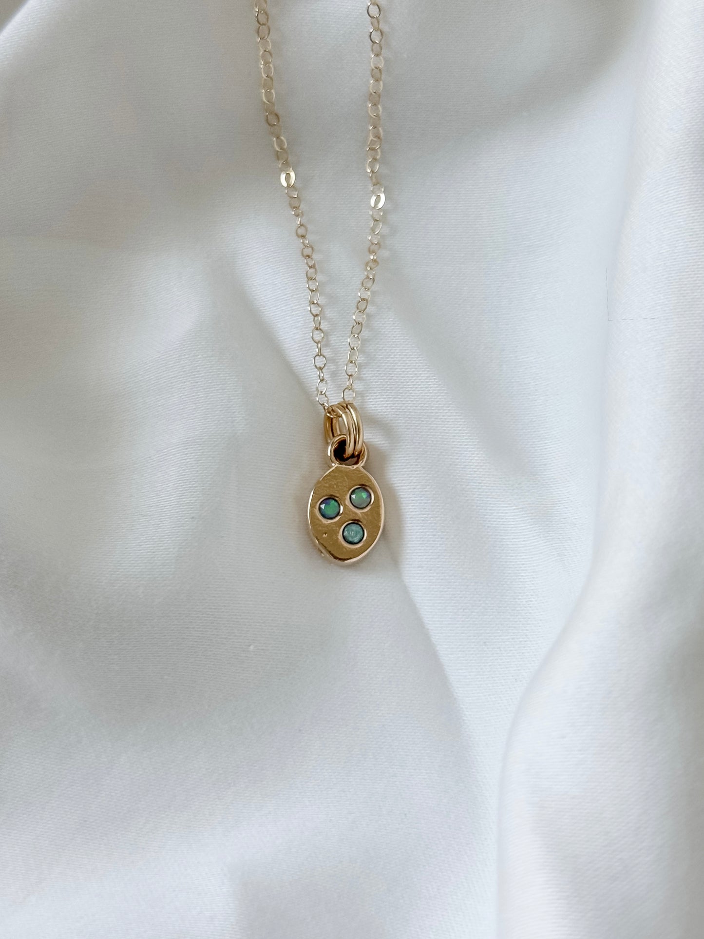 Opal 3 Stone Mini Necklace