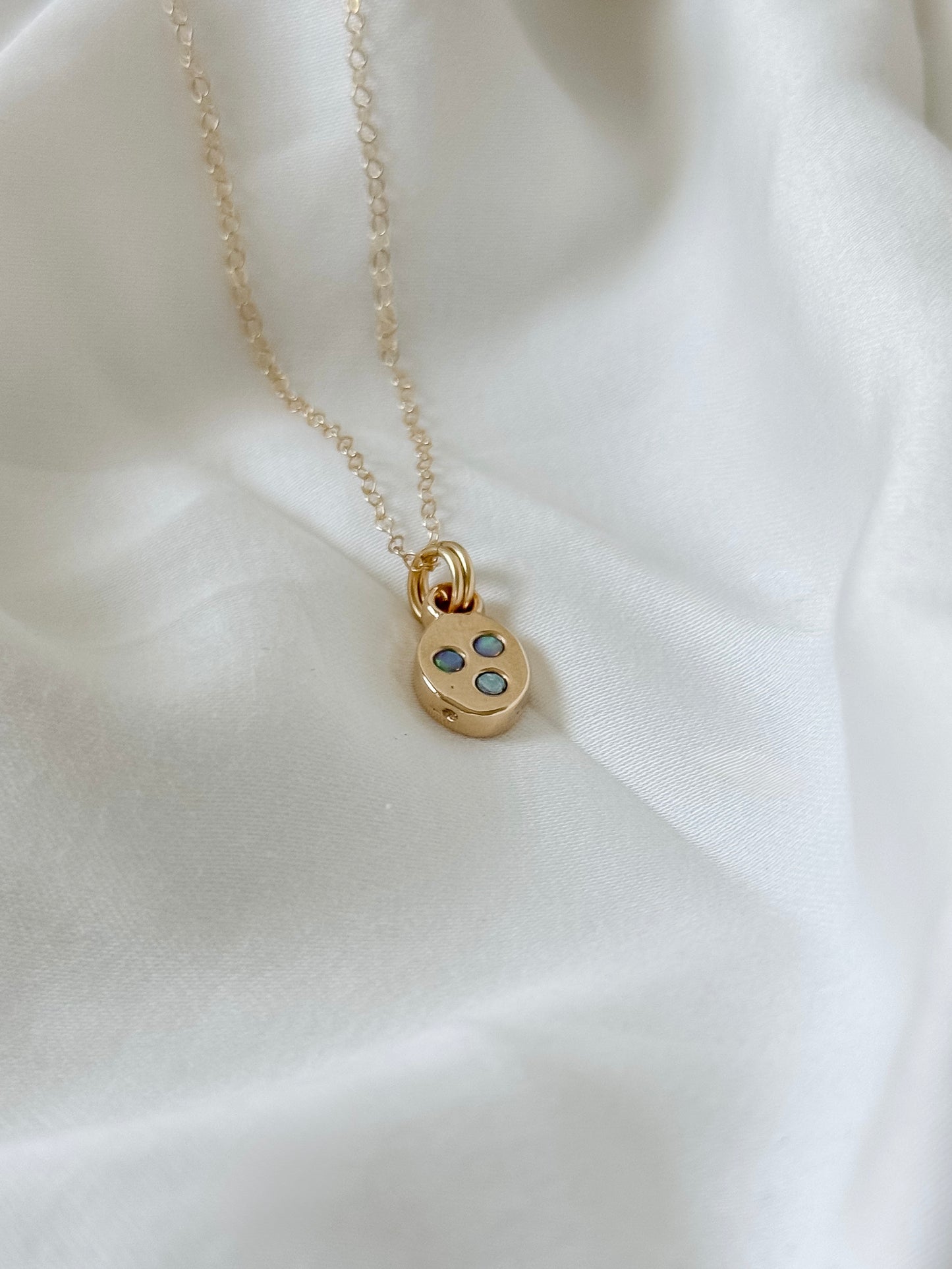 Opal 3 Stone Mini Necklace