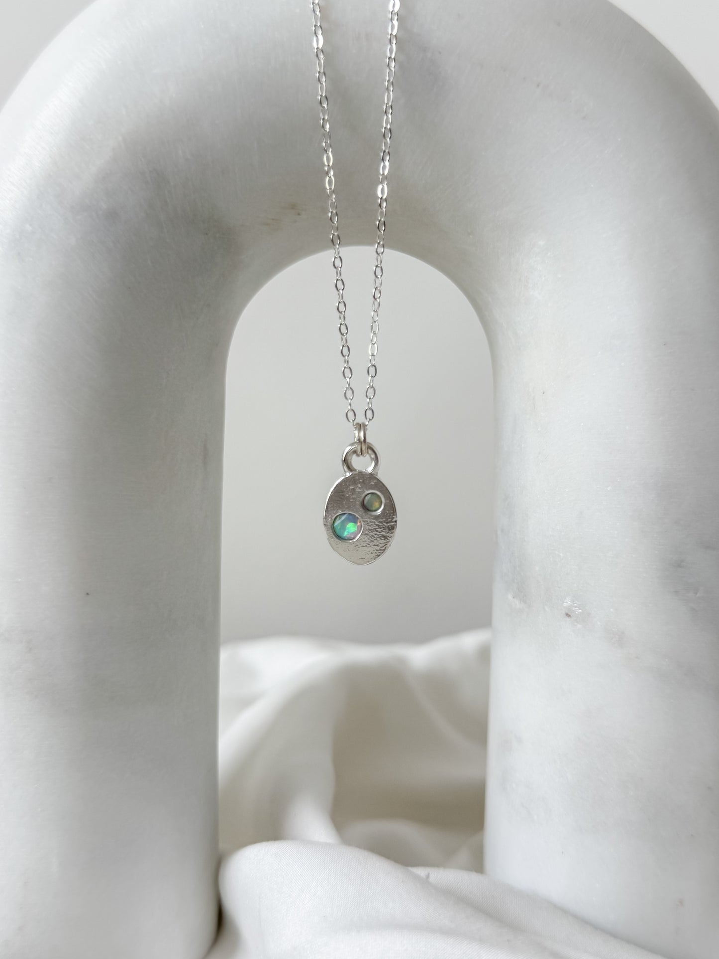 Opal 2 Stone Necklace