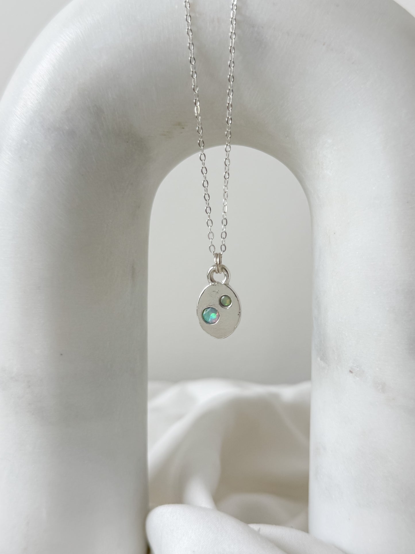 Opal 2 Stone Necklace