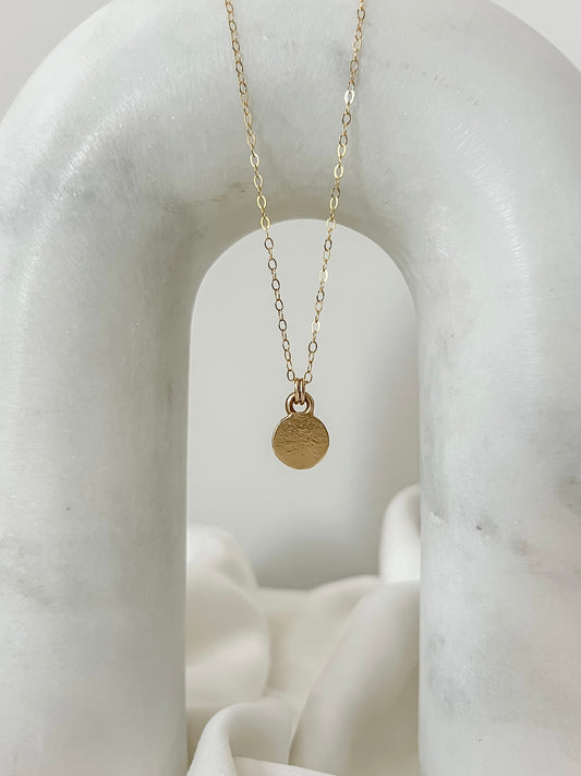 Textured mini round pendant