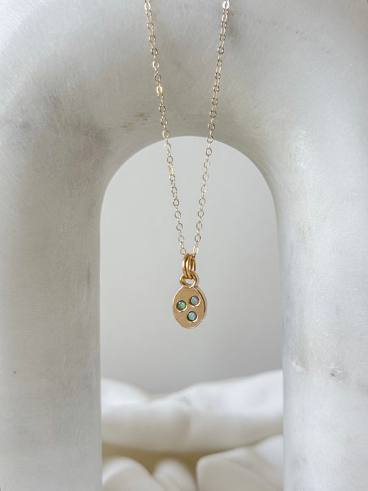 Opal 3 Stone Mini Necklace
