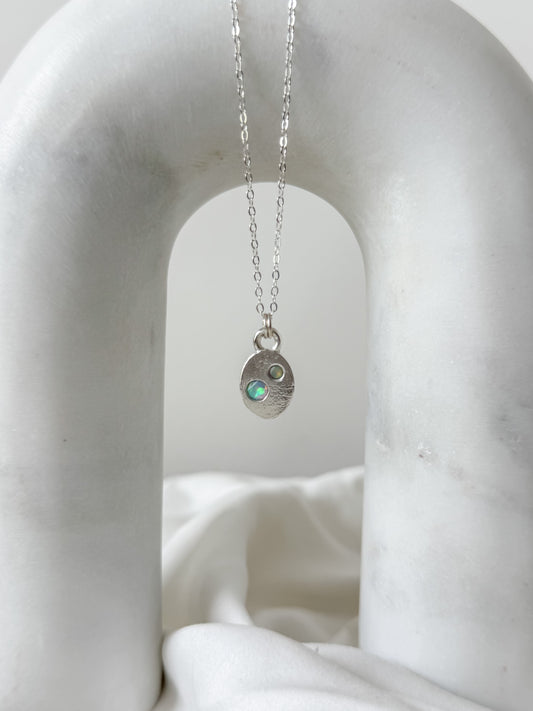 Opal 2 Stone Necklace